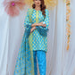 3pc Unstitched - Printed Lawn Silk Suit