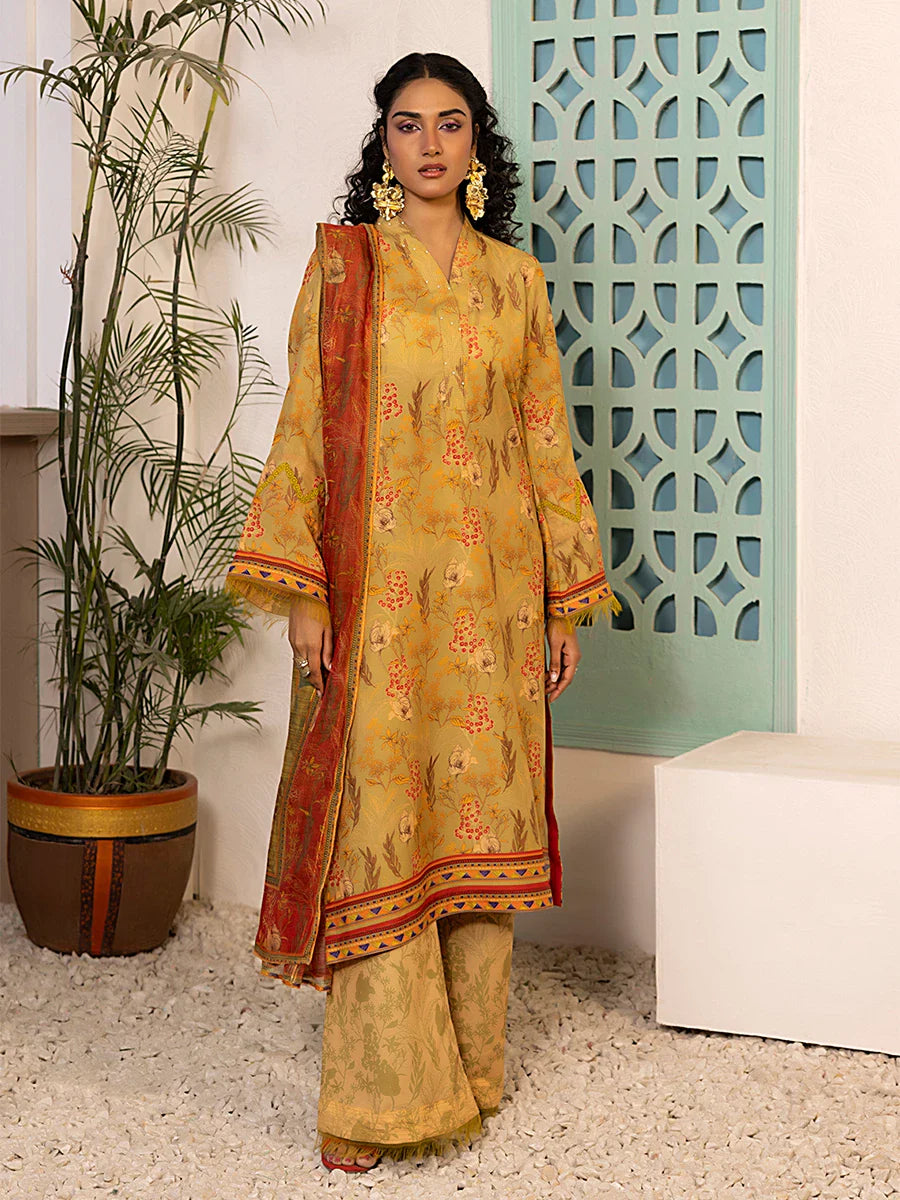 3PC Unstitched Printed Silk Lawn Suit (ASI067)