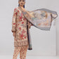 3pc Unstitched - Printed Lawn Silk Suit (ASI086)