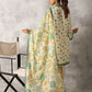 3pc Unstitched - Printed Lawn Silk Suit (ASI036)