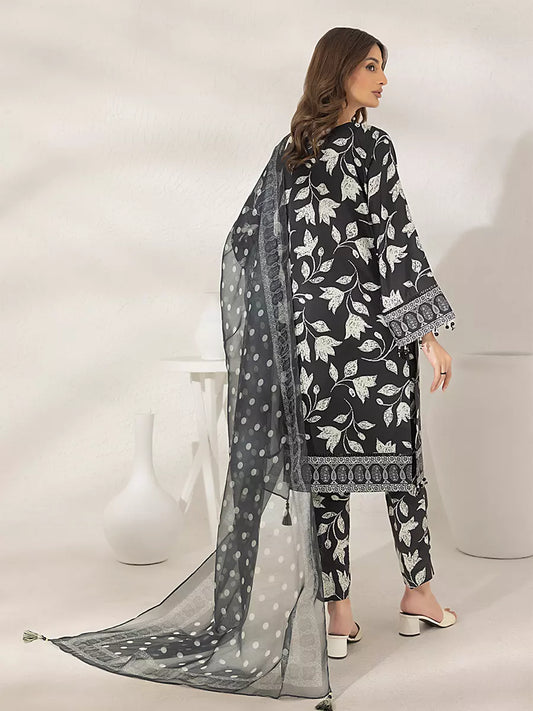 3PC Unstitched Printed Lawn Silk Suit (ASI295)