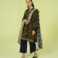 PRINTED LAWN SUIT - Black & Yellow