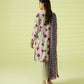 PRINTED LAWN SUIT - Off white & Magenta