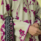 PRINTED LAWN SUIT - Off white & Magenta