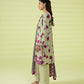 PRINTED LAWN SUIT - Off white & Magenta