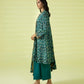 PRINTED LAWN SUIT - Teal Blue & Black