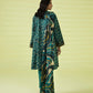 PRINTED LAWN SUIT - Teal Blue & Black