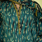PRINTED LAWN SUIT - Teal Blue & Black