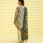 PRINTED LAWN SUIT - Ivory & Black