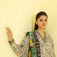 PRINTED LAWN SUIT - Ivory & Black