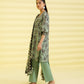 PRINTED LAWN SUIT - Pistachio & Black