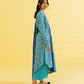 PRINTED LAWN SUIT - Cyan Blue