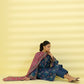 PRINTED LAWN SUIT - Stone Blue & Pink