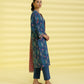 PRINTED LAWN SUIT - Stone Blue & Pink