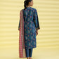 PRINTED LAWN SUIT - Stone Blue & Pink