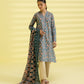 PRINTED LAWN SUIT - Tea Pink and Teal grey