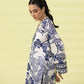 PRINTED LAWN SUIT - Indigo Blue and Off white