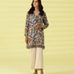 PRINTED LAWN SUIT - Off White and Blue