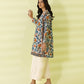 PRINTED LAWN SUIT - Off White and Blue