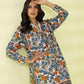 PRINTED LAWN SUIT - Off White and Blue