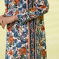 PRINTED LAWN SUIT - Off White and Blue