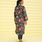PRINTED LAWN SUIT - Navy Blue