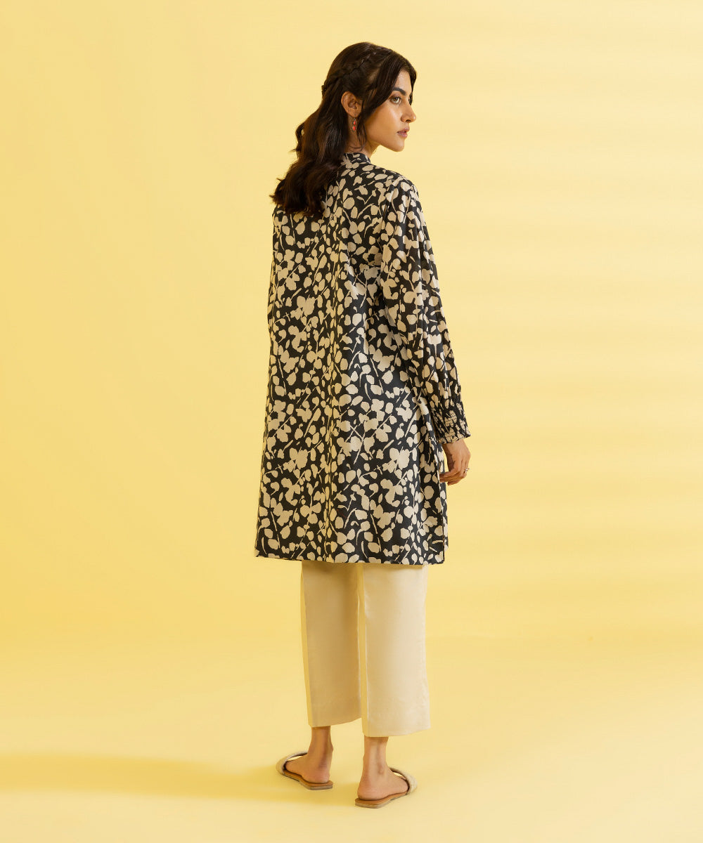 PRINTED LAWN SUIT - Ivory and Coral Pink
