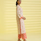 PRINTED LAWN SUIT - Ivory and Coral Pink