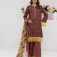 3pc Unstitched - Printed Lawn Silk Suit (ASI074)