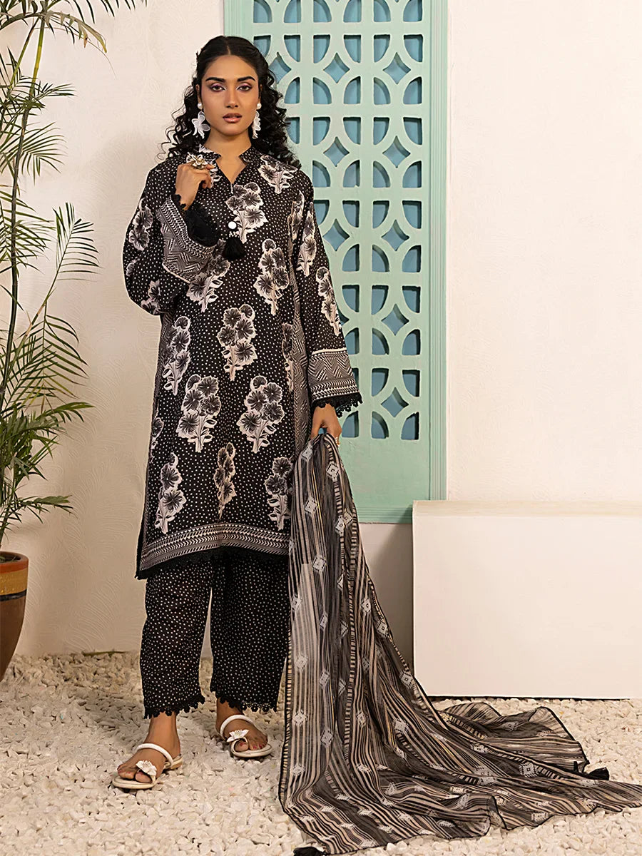 3PC Unstitched Printed Silk Lawn Suit (ASI054)