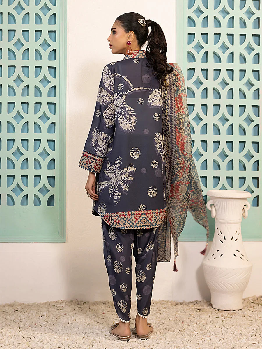3PC Unstitched Printed Silk Lawn Suit (ASI051)