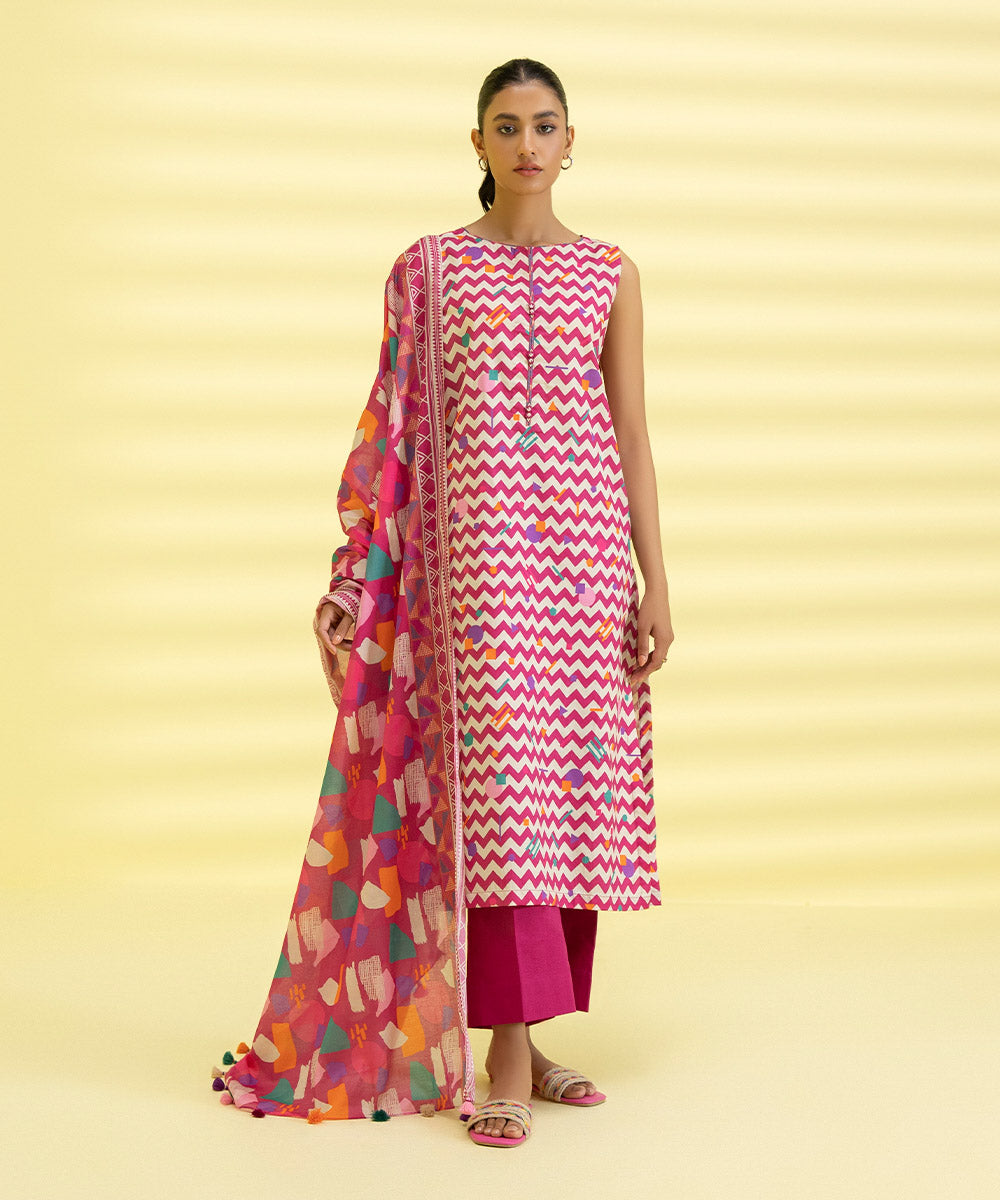 3 PIECE - PRINTED LAWN SUIT