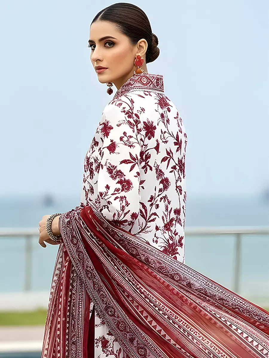 3PC Unstitched Printed Silk Lawn Suit (SUNS7ASI307)