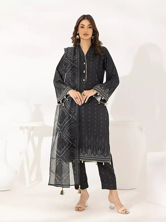 3PC Unstitched Printed Lawn Silk Suit (ASI292)