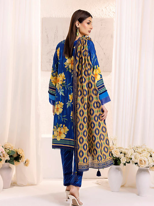 3PC Unstitched Lawn Silk Printed Suit (ASI131)