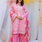 3PC Unstitched Printed Lawn Silk Suit