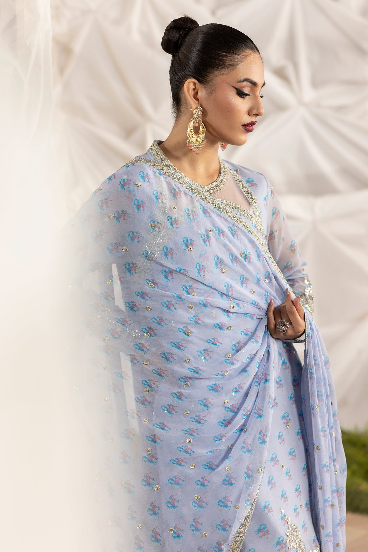 3-PC Embroidered Chiffon Suit CMA-5-119A