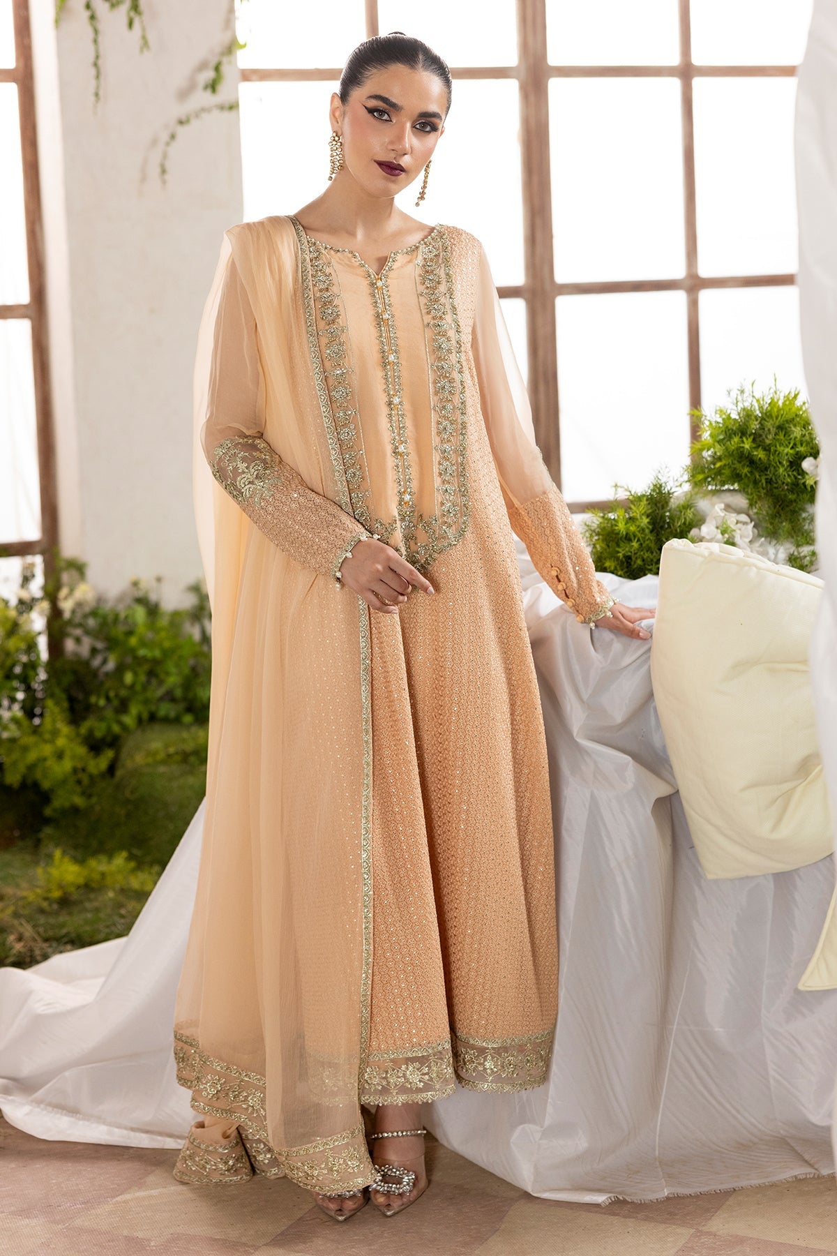 3-PC Embroidered Chiffon Suit CMA-5-099