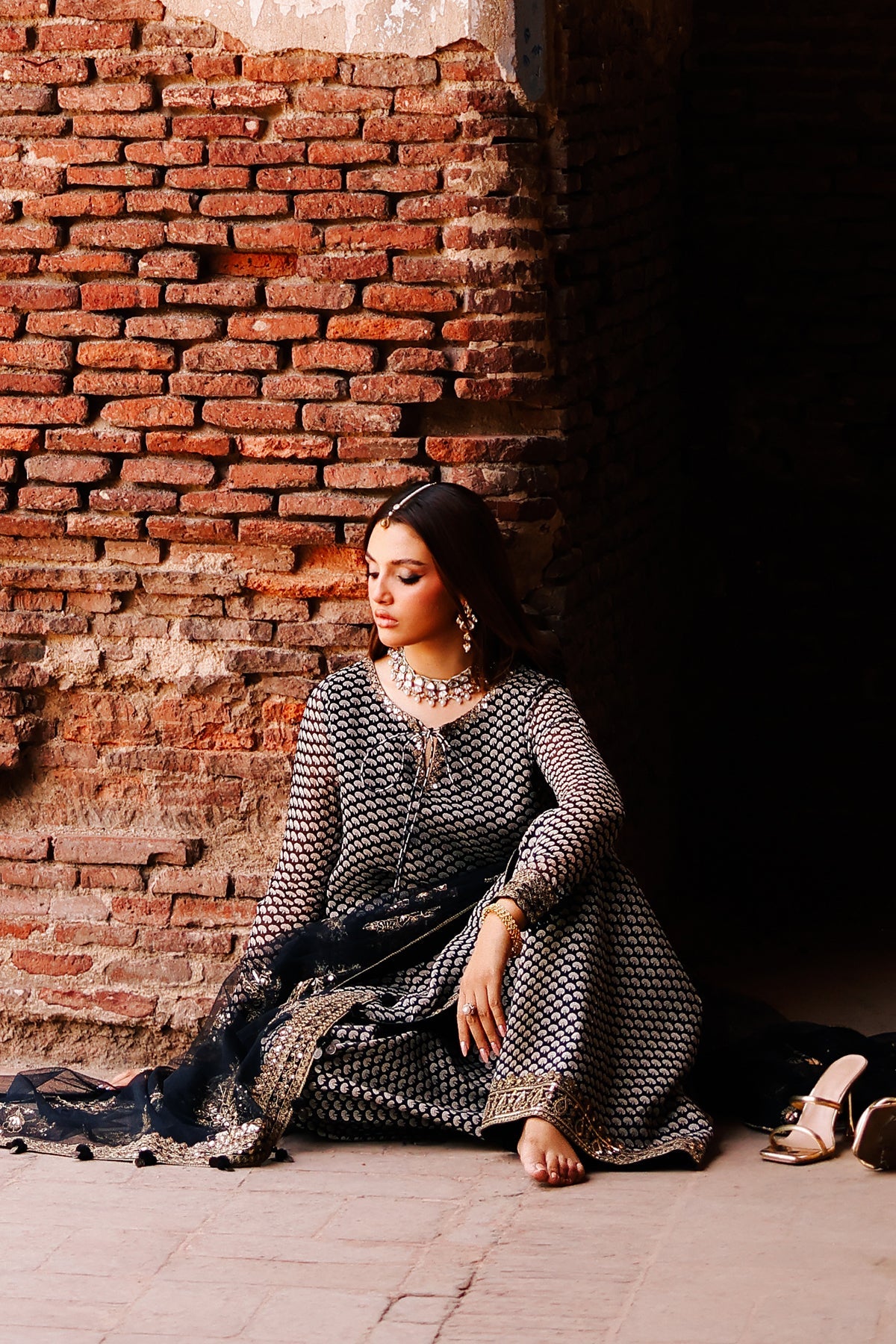 3-PC Embroidered Chiffon Suit CMA-5-133