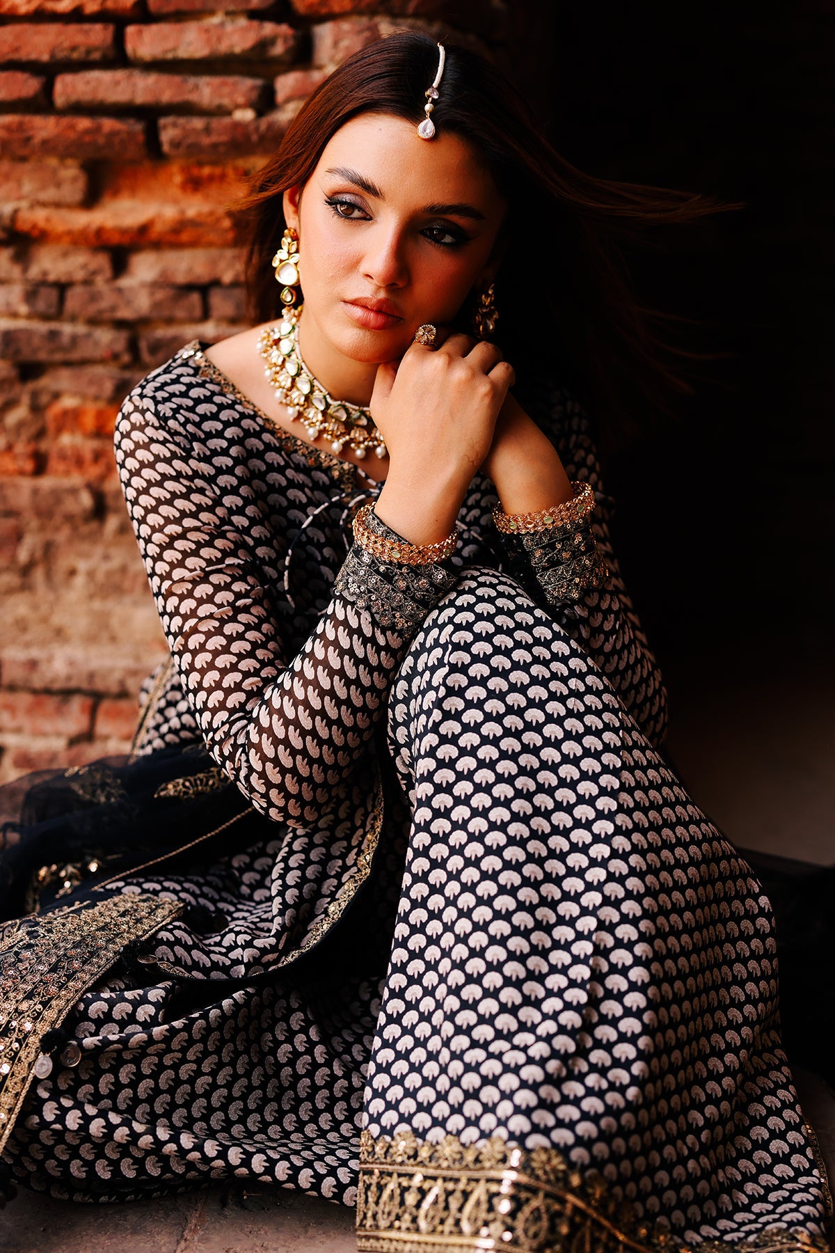 3-PC Embroidered Chiffon Suit CMA-5-133