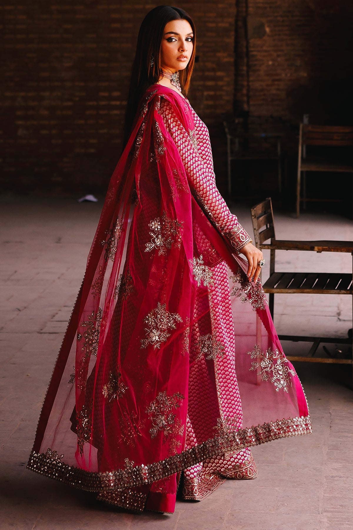 3-PC Embroidered Chiffon Suit CMA-5-115A