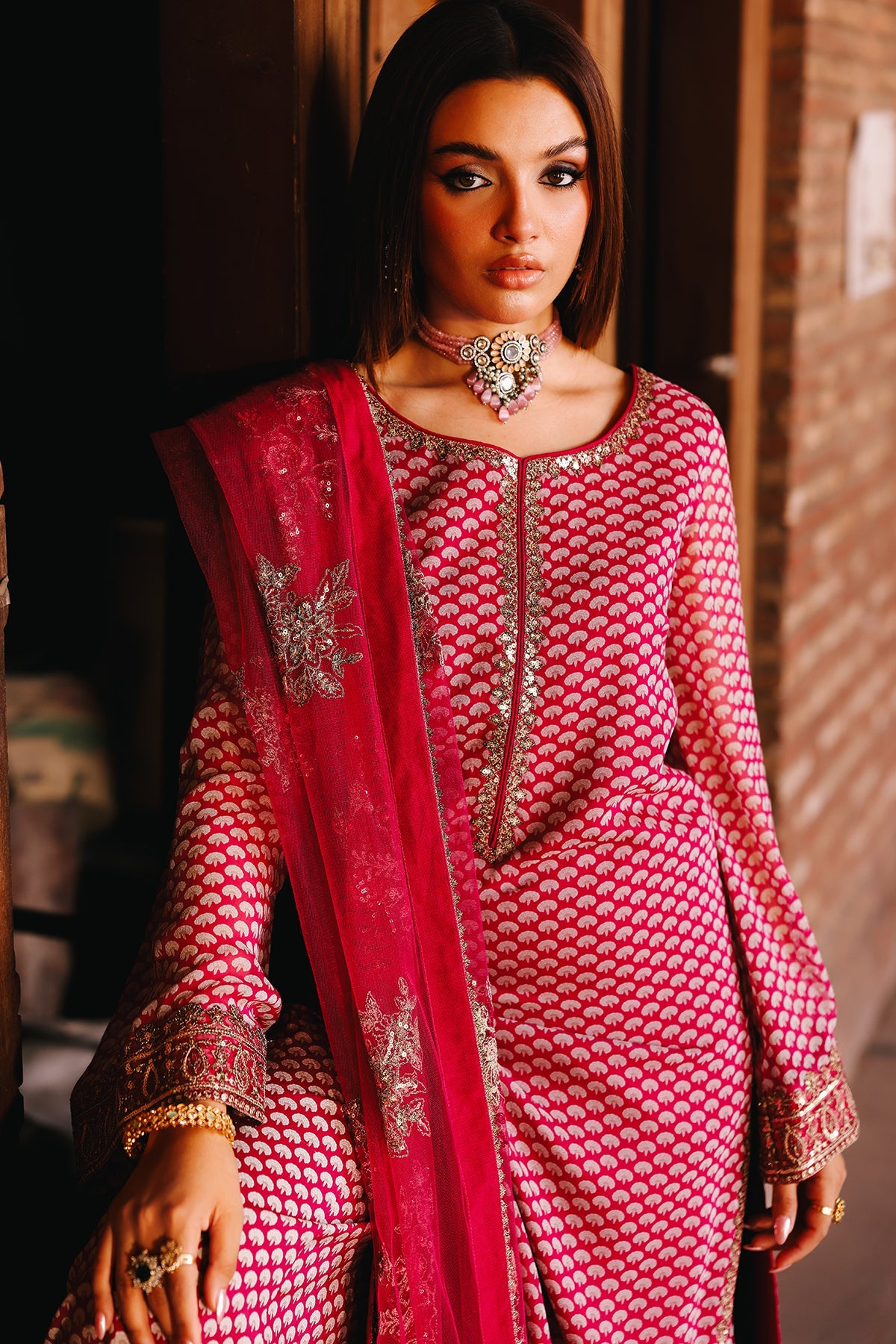 3-PC Embroidered Chiffon Suit CMA-5-115A