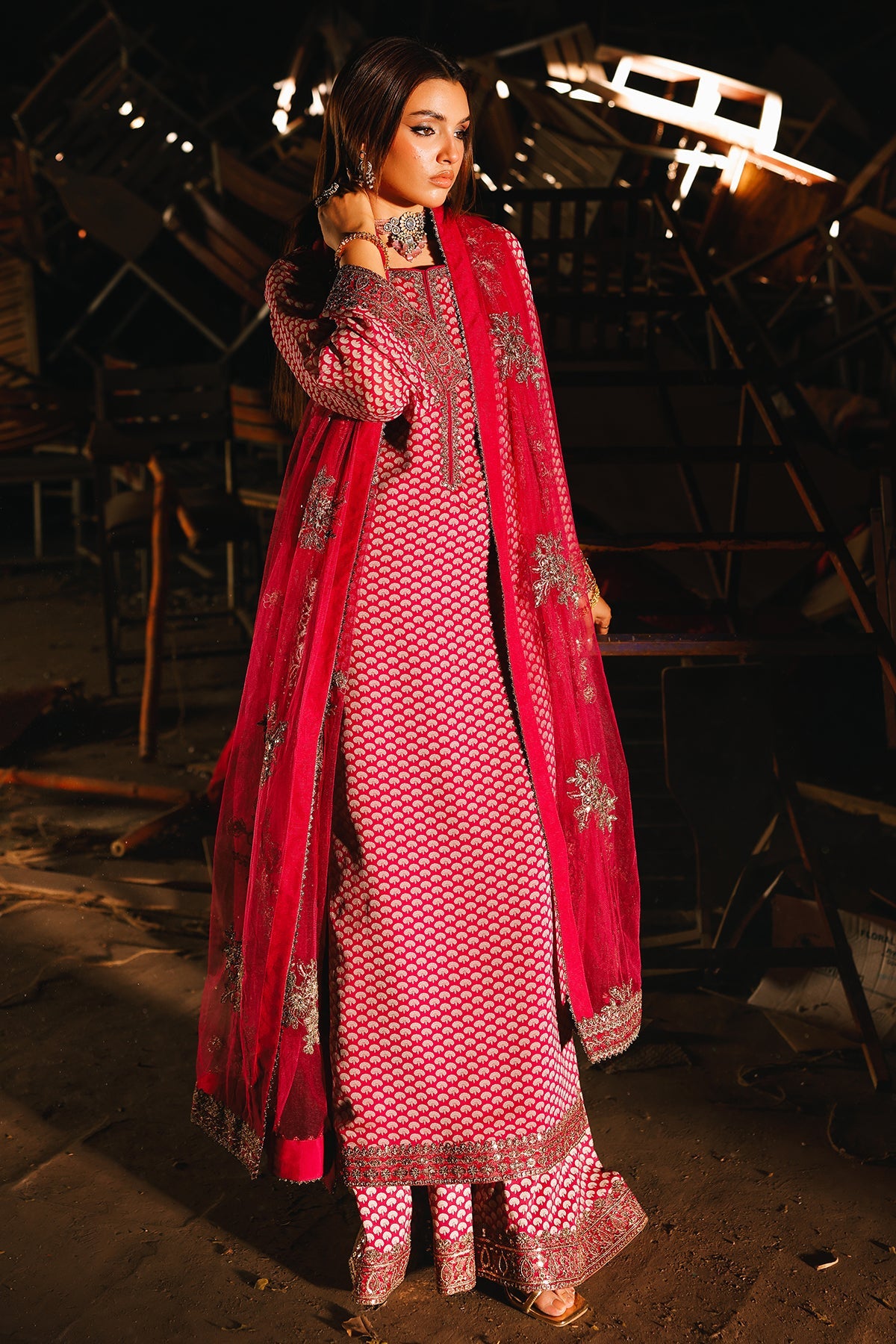 3-PC Embroidered Chiffon Suit CMA-5-115A
