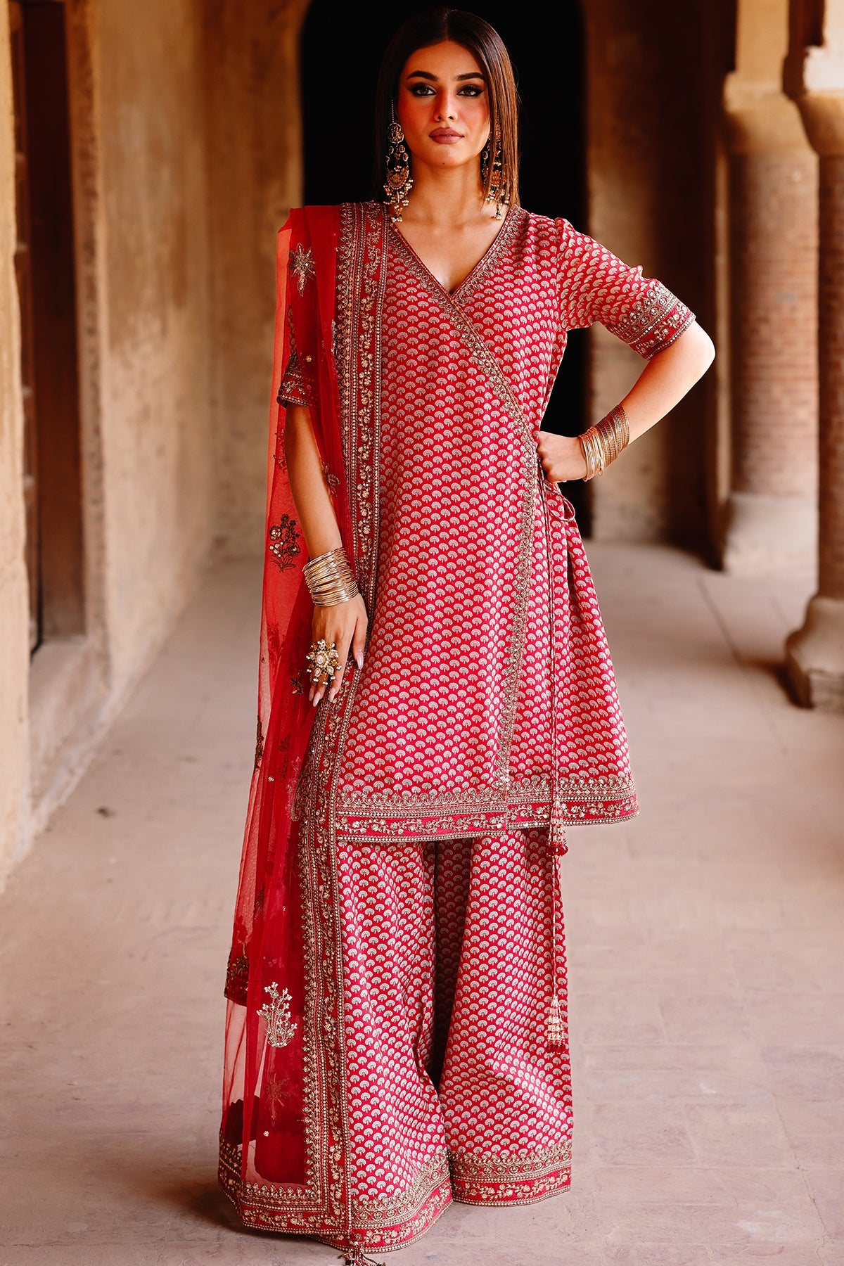 3-PC Embroidered Chiffon Suit CMA-5-134A