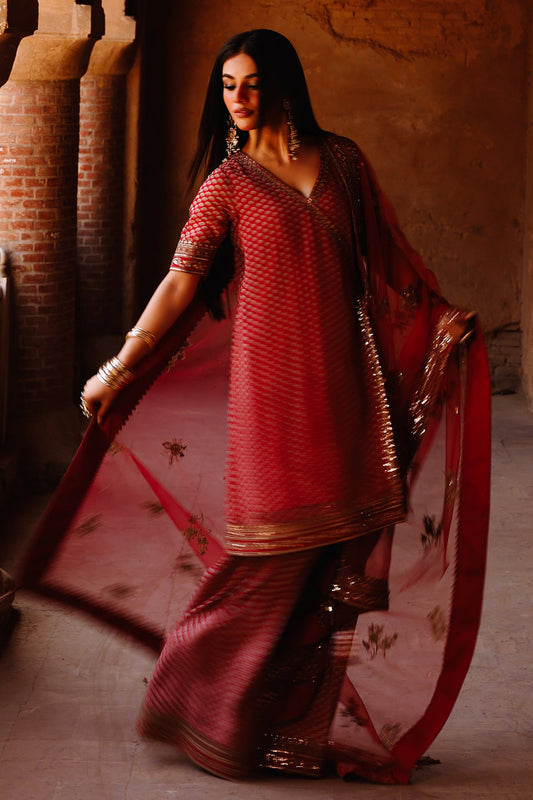 3-PC Embroidered Chiffon Suit CMA-5-134A