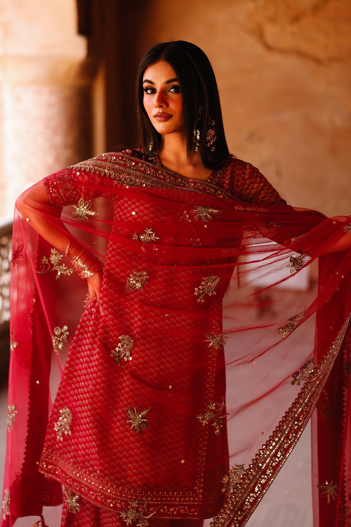 3-PC Embroidered Chiffon Suit CMA-5-134A