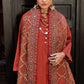 3-PC EMBROIDERED RAW-SILK SUIT CMA-5-140