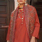 3-PC EMBROIDERED RAW-SILK SUIT CMA-5-140
