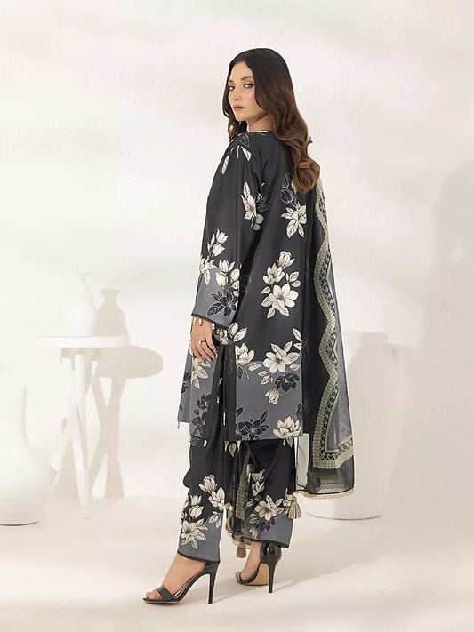 3PC Unstitched Printed Lawn Silk Suit (ASI290)