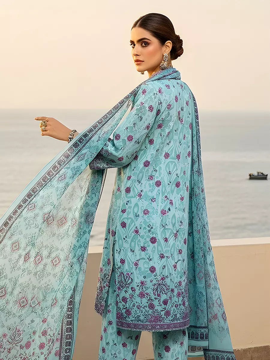 3PC Unstitched Printed Silk Lawn Suit (SUNS7ASI313)